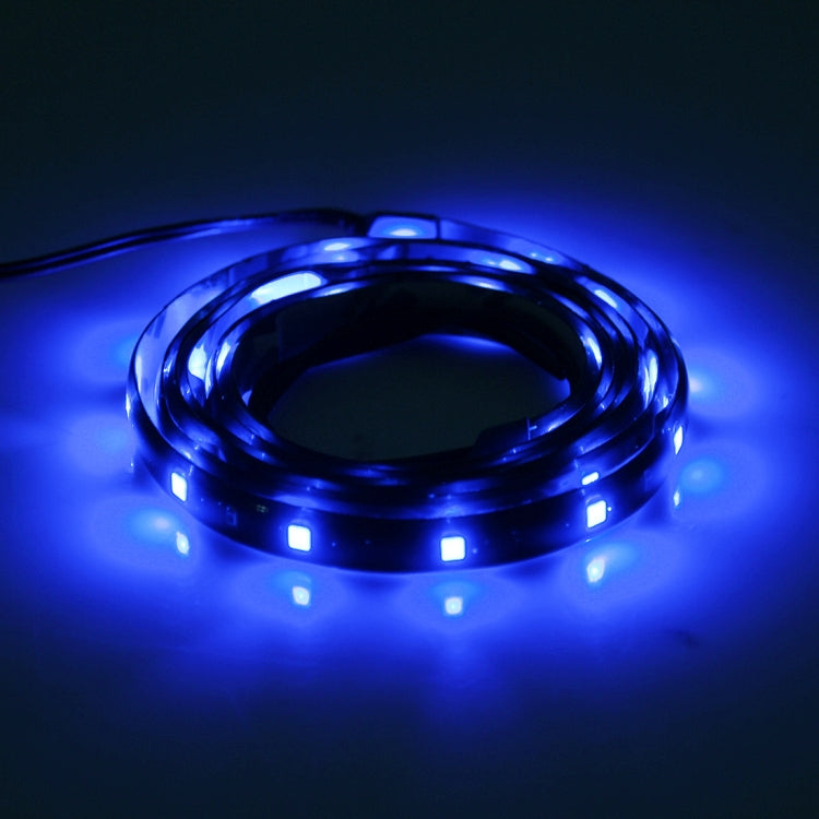 10 PCS 30cm 15 LED Water-resistant Flexible Car Strip Light, DC 12V(Blue Light)