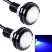 2 PCS 2x 3W  Water-resistant Eagle Eye light  White LED Light for Vehicles, Cable Length: 60cm(Blue Light)
