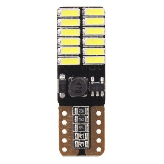 2 PCS T10 4.8W 720LM White Light 24 SMD 4014 LED Error-Free Canbus Car Clearance Lights Lamp, DC 12V