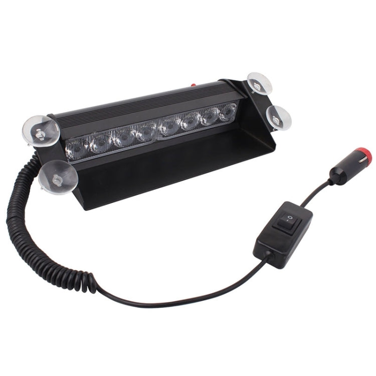 8W 800LM 8-LED White + Yellow Light 3-Modes Adjustable Angle Car Strobe Flash Dash Emergency Light Warning Lamp with Suckers, DC 12V