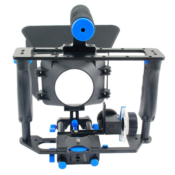 YELANGU YLG1103A-B Large Handle Video Camera Cage Stabilizer + Matte Box Kit for DSLR Camera / Video Camera