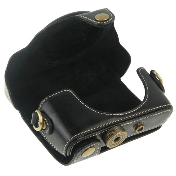 Retro Style PU Leather Camera Case Bag with Strap for Sony RX100 M3 / M4 / M5(Black)