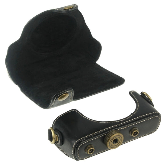 Retro Style PU Leather Camera Case Bag with Strap for Sony RX100 M3 / M4 / M5(Black)