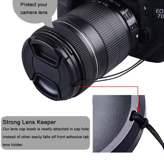 77mm Center Pinch Camera Lens Cap(Black)