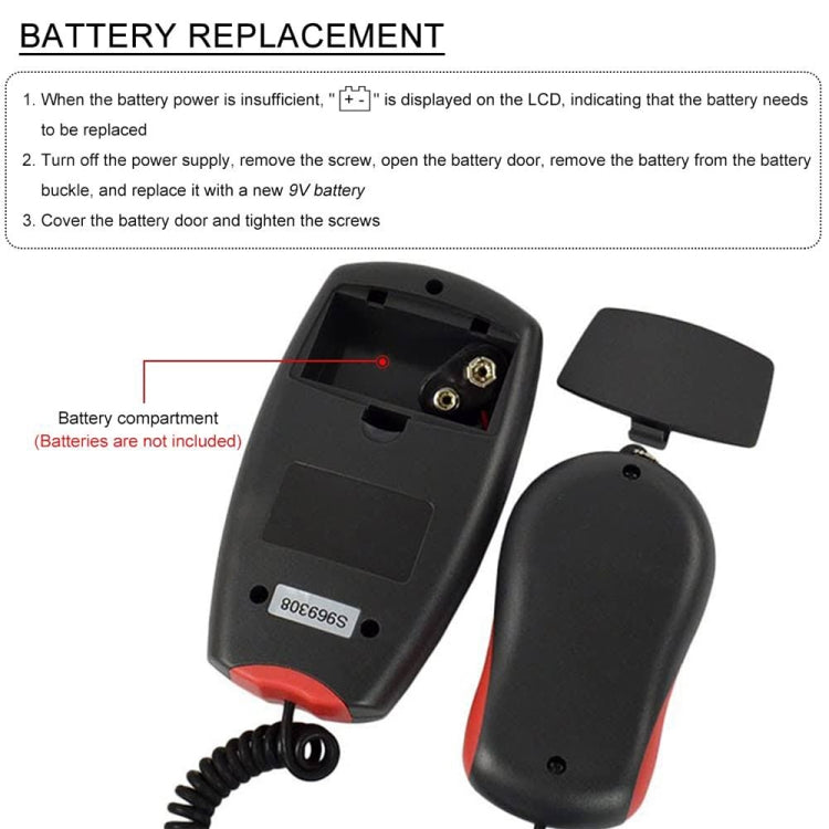 Digital Light Meter, Measuring Range: 1-100000 Lux(Red)