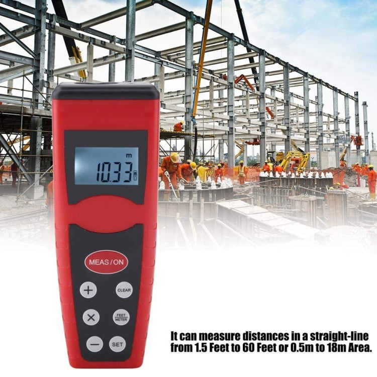 Ultrasonic Distance Measure Measurer with Laser Pointer, Range: 0.5-18m (CP-3000)
