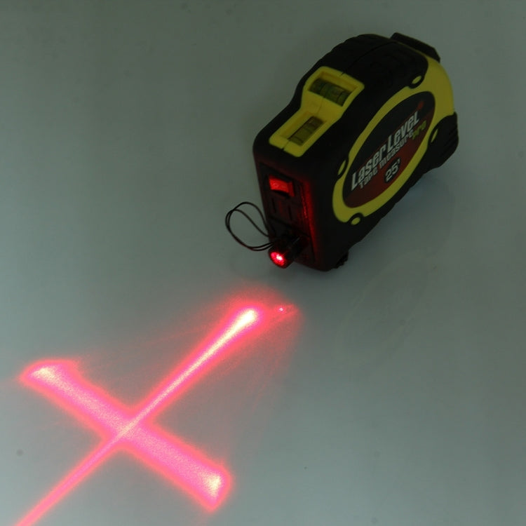 Laser Level with Tape Measure Pro (25 feet) & Belt Clip / Can be Attached to Tripod(Yellow)
