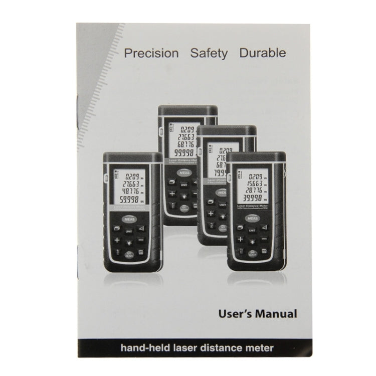 RZ-A60 1.9 inch LCD 60m Hand-held Laser Distance Meter with Level Bubble