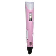 Hand-held 3D Printing Pen, EU Plug(Pink)