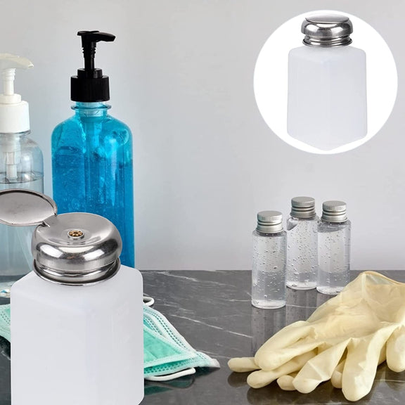 250ml Push Down Alcohol and Liquid Container Bottle(White)