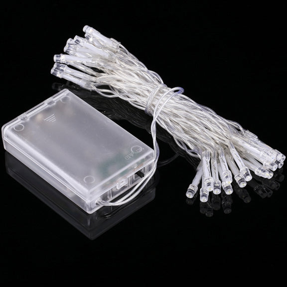 2m String Decoration Light, For Christmas Party, 20 LED 2-Mode Flash, Battery Powered(White Light)