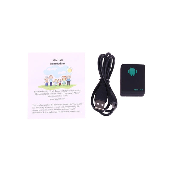 TRACKER Mini A8 Real Time 4 Bands Global Locator GSM/GPRS Tracker Tracking Device for Personal(Black)