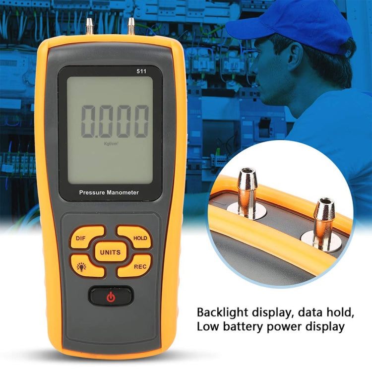BENETECH GM511 LCD Display Pressure Manometer(Yellow)