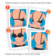 Adjustable Low Back Bra Strap Converter Backless V Conversion Solution(Black)