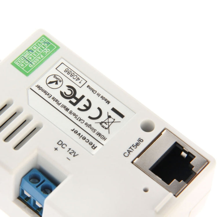 HDMI Single Cat5e / 6 50 Meters Wall Plate Extender (EU Plug)(White)