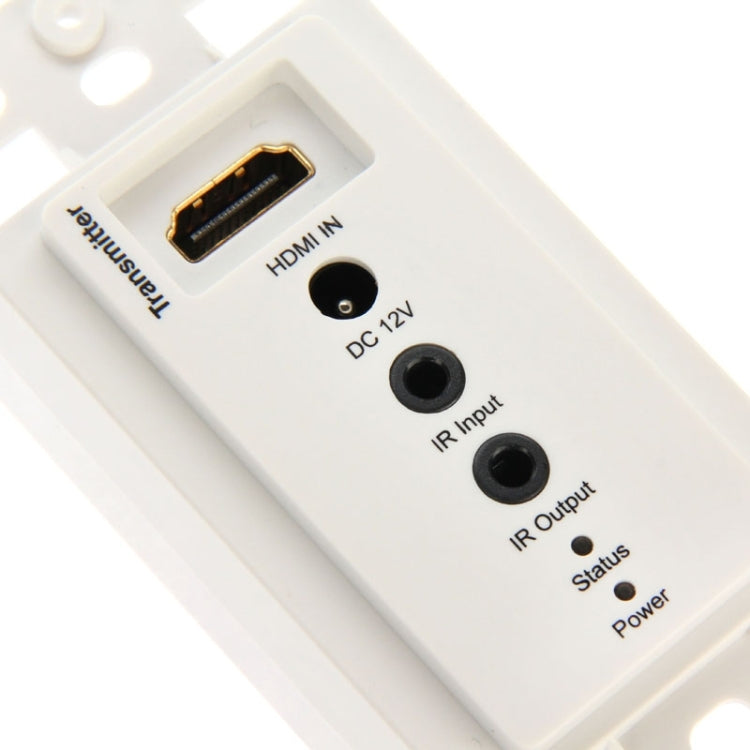 HDMI Single Cat5e / 6 50 Meters Wall Plate Extender (EU Plug)(White)