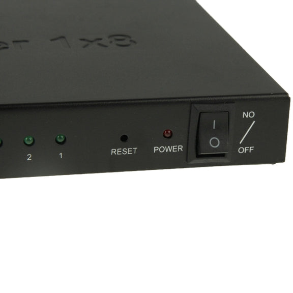 V1.4 Full HD 1080P 1 x 8 HDMI Amplifier Splitter, Support 3D(Black)