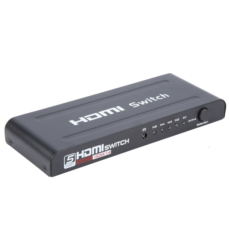 Full HD 1080P 5 Ports HDMI Switch with Remote Control & LED Indicator(Black)