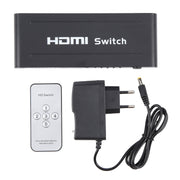 Full HD 1080P 5 Ports HDMI Switch with Remote Control & LED Indicator(Black)