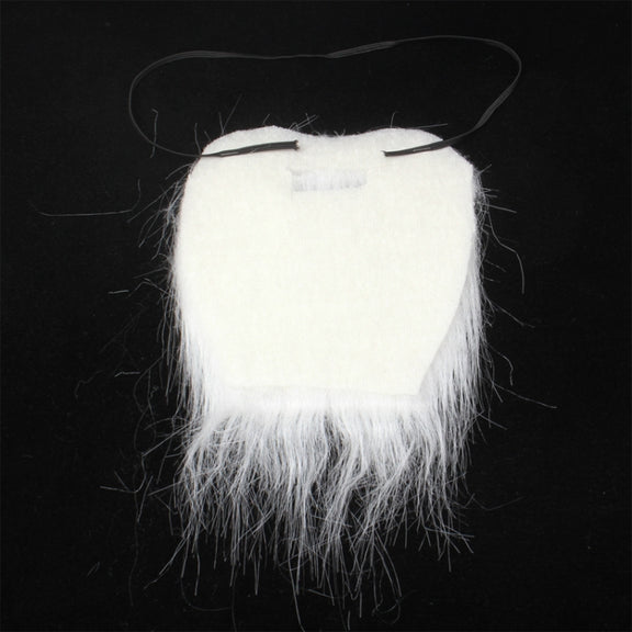 White Bushy Mustache Fake Beard with Elastic Strap(White)