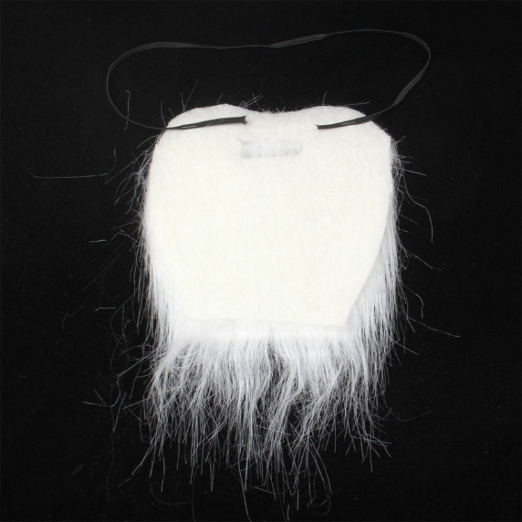 White Bushy Mustache Fake Beard with Elastic Strap(White)