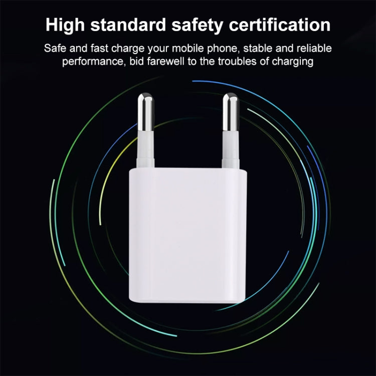 A2165 5V 1A Single USB Interface Mini Travel Charger, EU Plug(White)