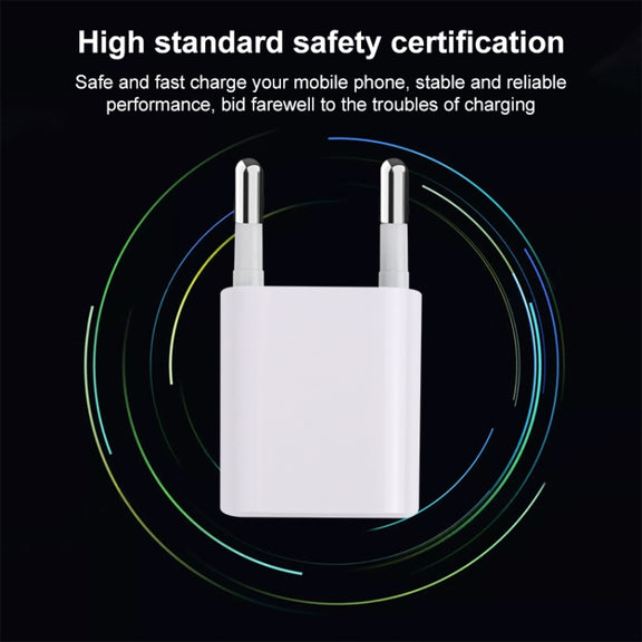 A2165 5V 1A Single USB Interface Mini Travel Charger, EU Plug(White)