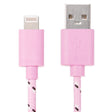 1m Nylon Netting Style USB 8 Pin Data Transfer Charging Cable for iPhone, iPad(Pink) - Normal Style Cable by PMC TechLife | Online Shopping South Africa | PMC TechLife | Buy Now Pay Later Mobicred