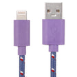 3m Nylon Netting Style USB Data Transfer Charging Cable for iPhone, iPad(Purple) - Normal Style Cable by PMC TechLife | Online Shopping South Africa | PMC TechLife | Buy Now Pay Later Mobicred