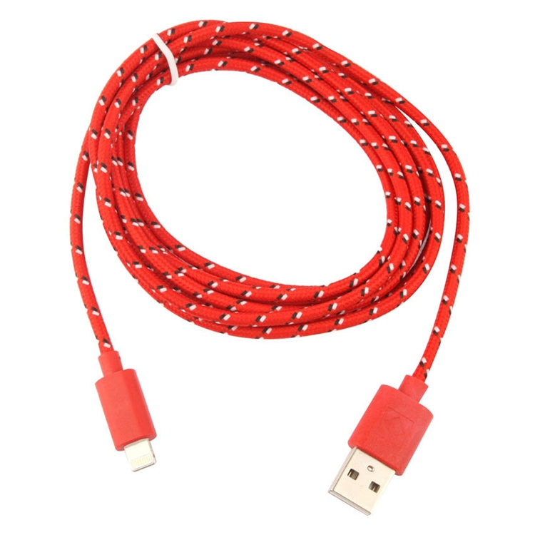3m Nylon Netting Style USB Data Transfer Charging Cable for iPhone, iPad(Red)