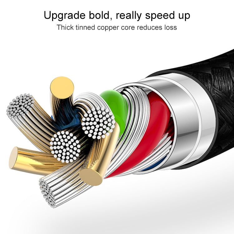 2m Nylon Netting USB Data Transfer Charging Cable For iPhone, iPad(Magenta)