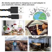 2m Nylon Netting USB Data Transfer Charging Cable For iPhone, iPad(Purple)