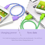 2m Nylon Netting USB Data Transfer Charging Cable For iPhone, iPad(Orange)