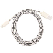2m Nylon Netting USB Data Transfer Charging Cable For iPhone, iPad(White)