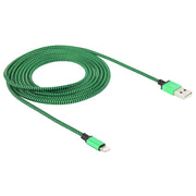 2A Woven Style USB to 8 Pin Sync Data / Charging Cable, Cable Length: 1m(Green)