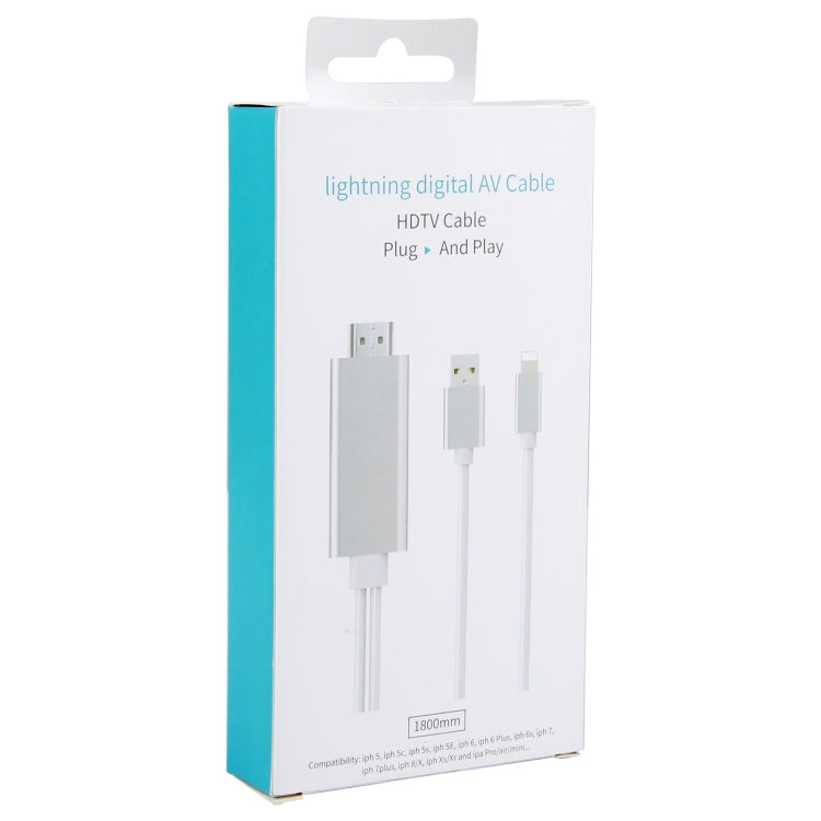 8 Pin to HDMI HDTV Adapter Cable with USB Charger Cable(Silver)