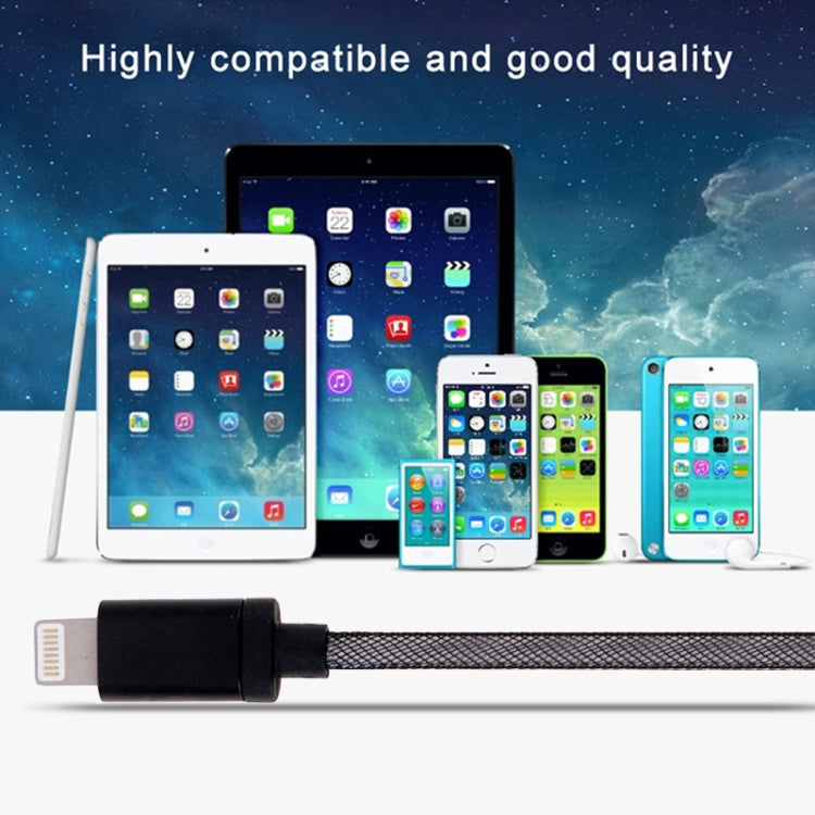 Net Style Metal Head 8 Pin to USB Data / Charger Cable, Cable Length: 1m(White)