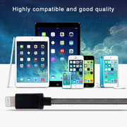 Net Style Metal Head 8 Pin to USB Data / Charger Cable, Cable Length: 1m(White)