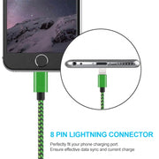 2m Woven Style 8 Pin to USB Sync Data / Charging Cable(Orange)