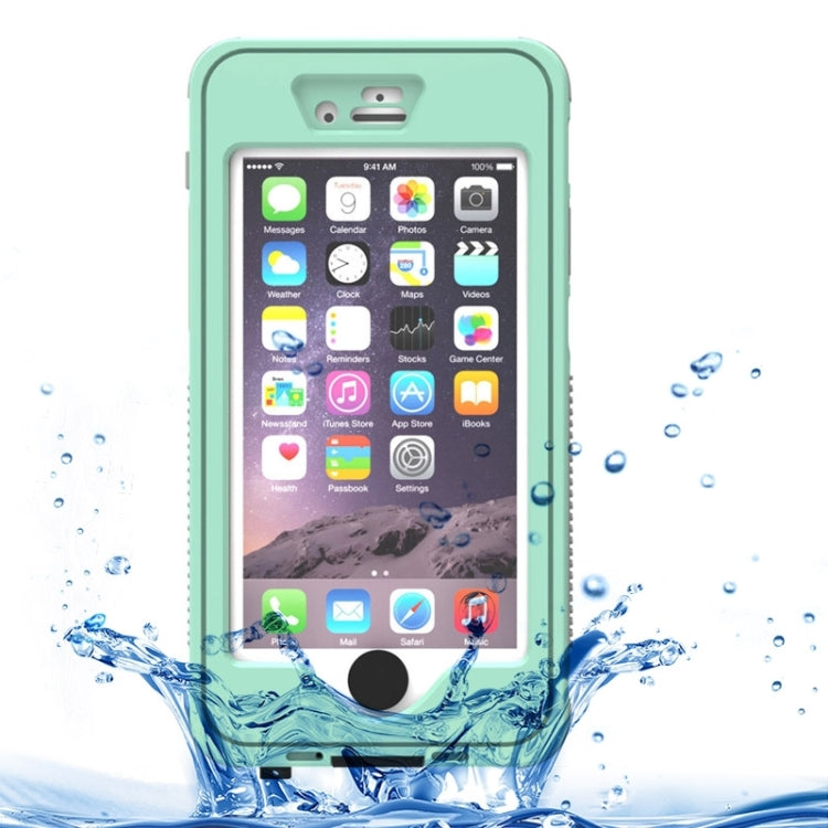 Water-resistant Dustproof Shockproof Crushproof Noctilucent Protective Case with Holder for iPhone 6 & 6S(Green)