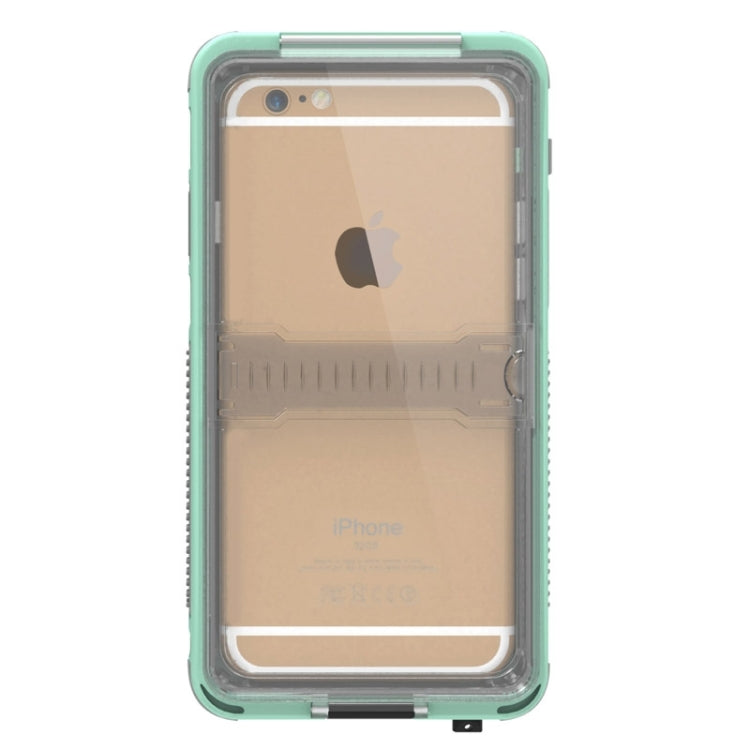 Water-resistant Dustproof Shockproof Crushproof Noctilucent Protective Case with Holder for iPhone 6 & 6S(Green)