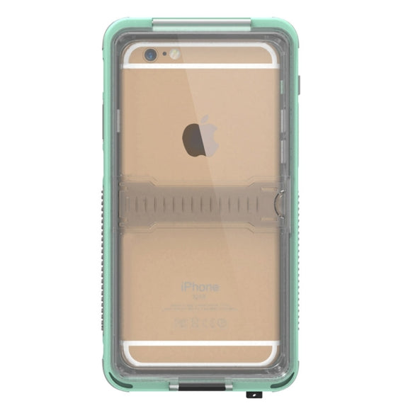 Water-resistant Dustproof Shockproof Crushproof Noctilucent Protective Case with Holder for iPhone 6 & 6S(Green)