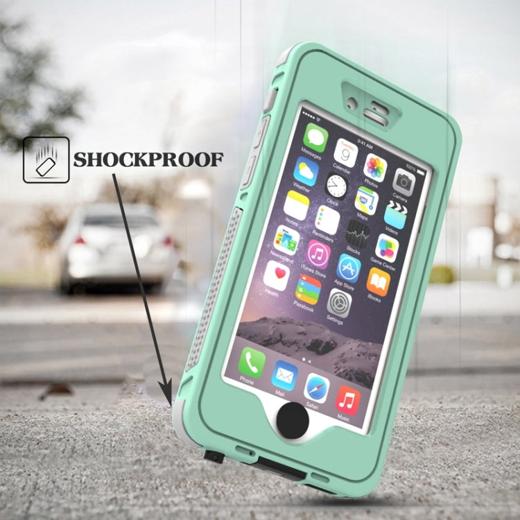 Water-resistant Dustproof Shockproof Crushproof Noctilucent Protective Case with Holder for iPhone 6 & 6S(Green)