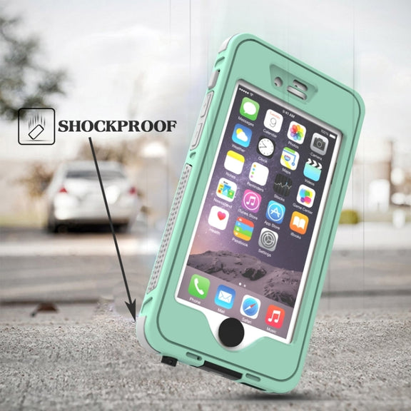 Water-resistant Dustproof Shockproof Crushproof Noctilucent Protective Case with Holder for iPhone 6 & 6S(Green)