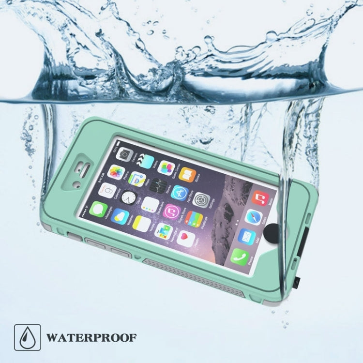 Water-resistant Dustproof Shockproof Crushproof Noctilucent Protective Case with Holder for iPhone 6 & 6S(Green)