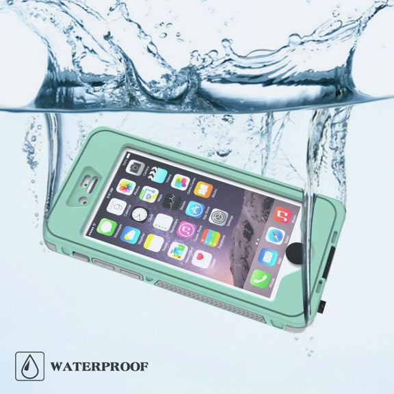 Water-resistant Dustproof Shockproof Crushproof Noctilucent Protective Case with Holder for iPhone 6 & 6S(Green)