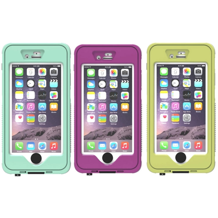 Water-resistant Dustproof Shockproof Crushproof Noctilucent Protective Case with Holder for iPhone 6 & 6S(Green)