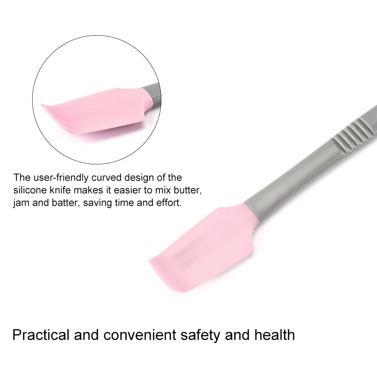 4 PCS Silicone Scraper Butter Spreader Knife Cake Smoother Cake Baking Tool(Pink)