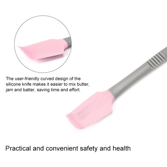 4 PCS Silicone Scraper Butter Spreader Knife Cake Smoother Cake Baking Tool(Pink)