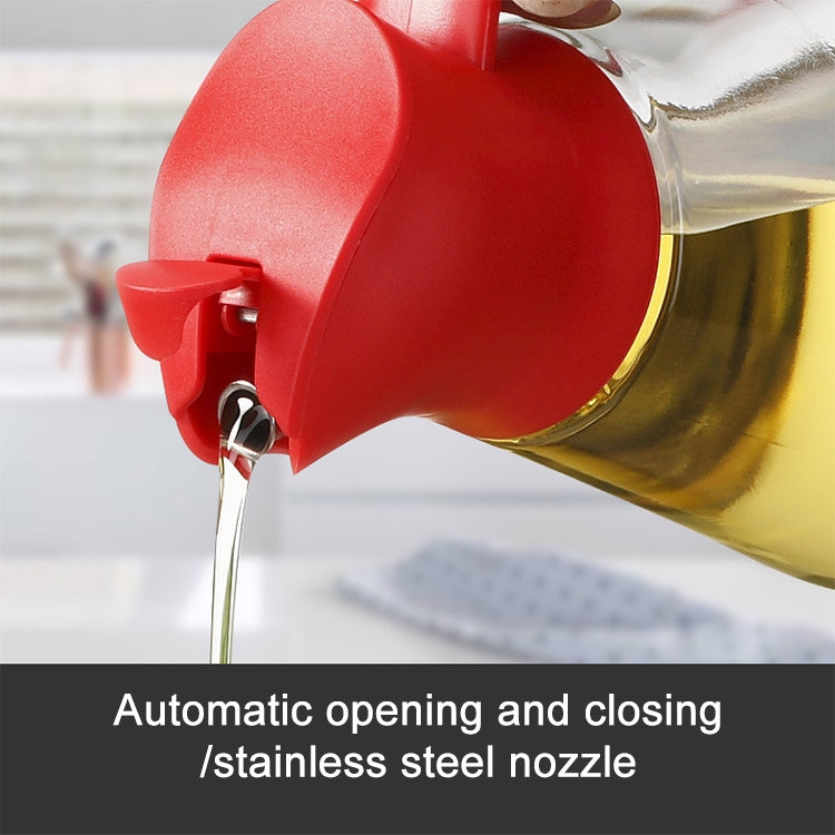 Automatic Lid Open Glass Oil Bottle(Green)